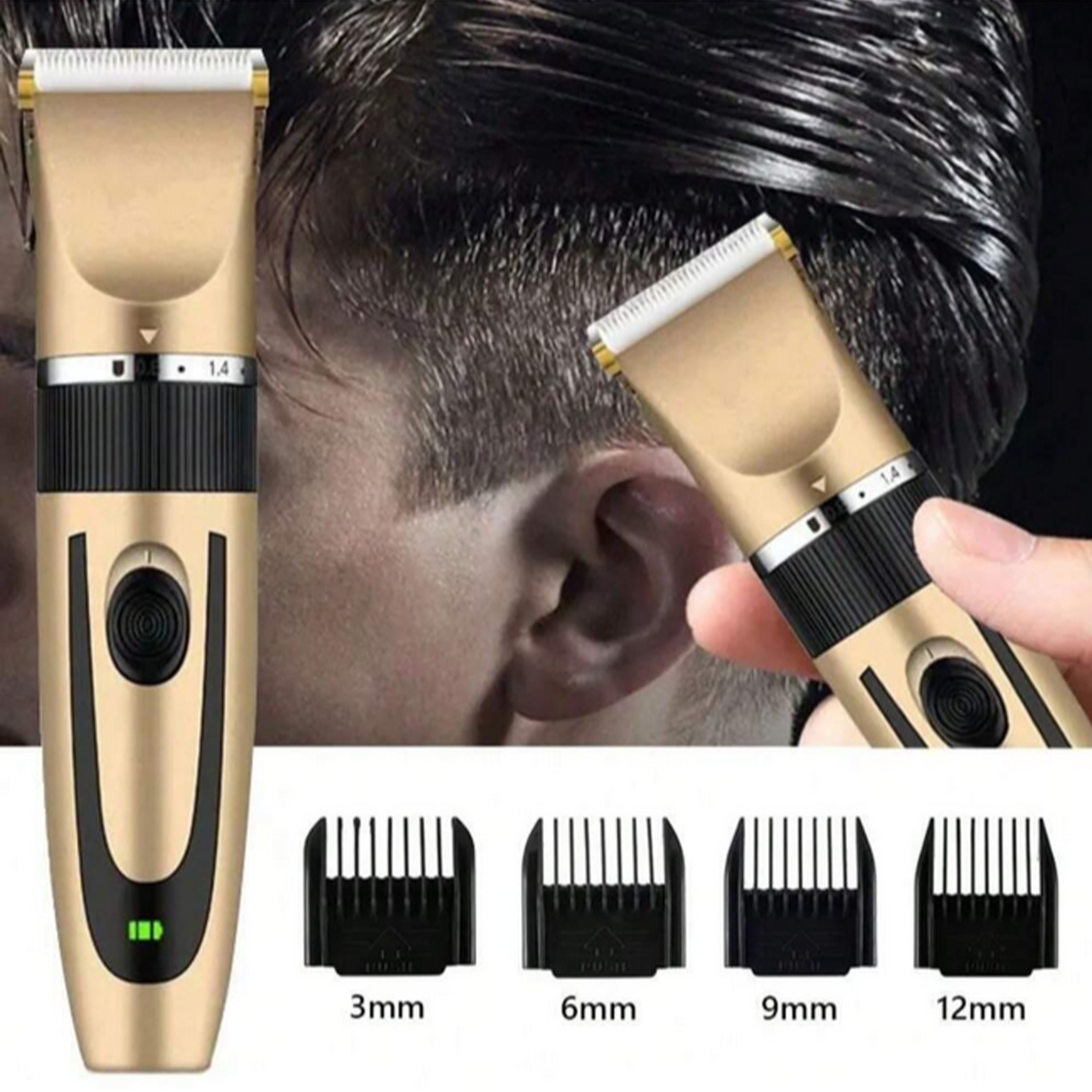 Hair Trimmer Clipper Gold with sizes 0